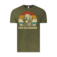 Vintage Olive Golden Retriever Dog Life is golden retro vintage Vintage Tee - ArtMosaic