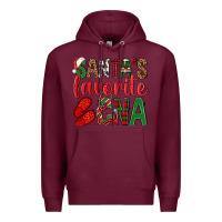 Burgundy Santa's Favorite Cna Premium Hoodie - BundleAndBundleShop