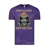 Cloud Purple jesus christian biker never ride alone Vintage Tee - ArtMosaic