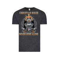 Vintage Black jesus christian biker never ride alone Vintage Tee - ArtMosaic