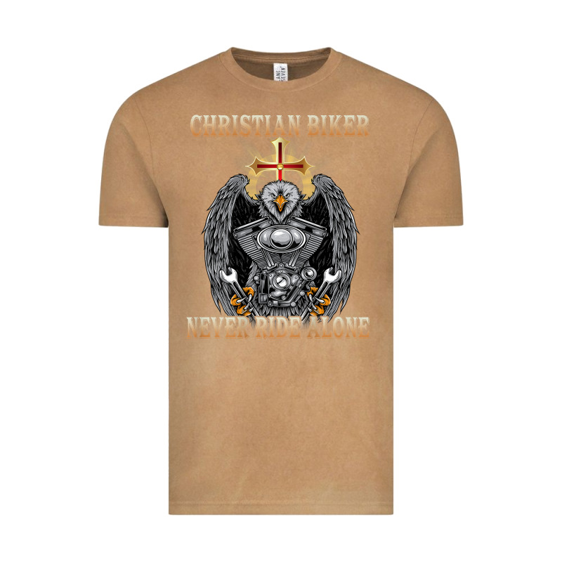 Jesus Christian Biker Never Ride Alone Vintage Tee by ArtMosaic | Teevron