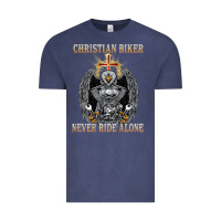 Vintage Denim jesus christian biker never ride alone Vintage Tee - ArtMosaic