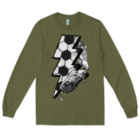 Army Green Lightning bolt Soccer Long Sleeve Tee - HowdyJamesFarm