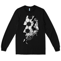 Black Lightning bolt Soccer Long Sleeve Tee - HowdyJamesFarm