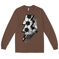 Chestnut Lightning bolt Soccer Long Sleeve Tee - HowdyJamesFarm