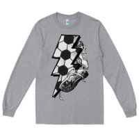 Heather Grey Lightning bolt Soccer Long Sleeve Tee - HowdyJamesFarm
