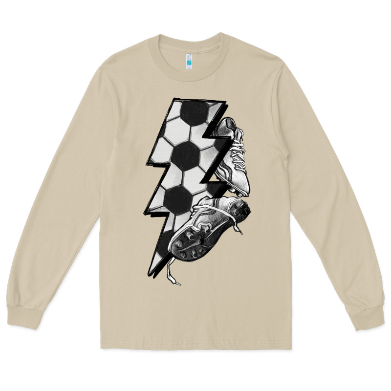 Lightning Bolt Soccer Long Sleeve Tee by HowdyJamesFarm | Teevron