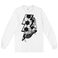White Lightning bolt Soccer Long Sleeve Tee - HowdyJamesFarm