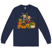 Navy Fall heifer cows Long Sleeve Tee - RanaPortraitStore