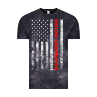 Cloud Black Union Carpenter With A Vintage American Flag For Fans Vintage Tee - ArtMosaic