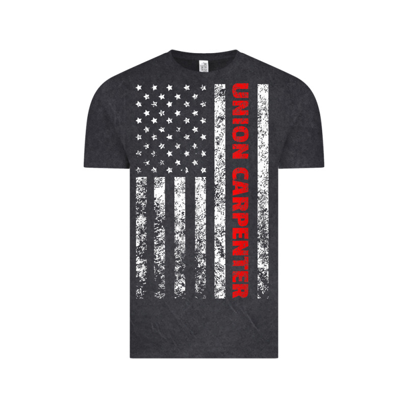 Union Carpenter With A Vintage American Flag For Fans Vintage Tee by ArtMosaic | Teevron