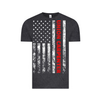 Vintage Black Union Carpenter With A Vintage American Flag For Fans Vintage Tee - ArtMosaic