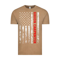 Vintage Coffee Union Carpenter With A Vintage American Flag For Fans Vintage Tee - ArtMosaic