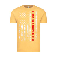 Vintage Mustard Union Carpenter With A Vintage American Flag For Fans Vintage Tee - ArtMosaic