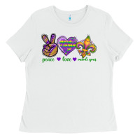 Peace Love Mardi Gras Ladies Tee | Teevron