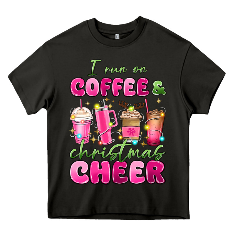 I Run On Coffee And Christmas Cheer Heavy Core Tee by MaliasSmallBusiness | Teevron