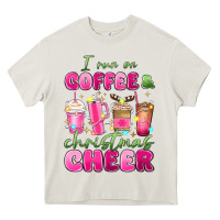 Cream i run on coffee and christmas cheer Heavy Core Tee - MaliasSmallBusiness