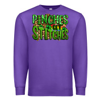 Purple pinches get stitches st patricks Premium Sweatshirt - LillyAllenDesigns