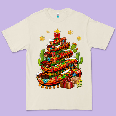 Christmas Feliz Navidad Sombrero Tree Premium Tee Designed By Bundleandbundleshop