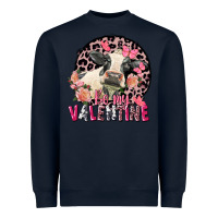 Navy Be my Valentine Holstein Cow Valentine's Day Heavyweight Sweatshirt - FaDigitalArtStudio