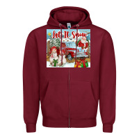 Burgundy Let It Snow Tumbler Zipper Hoodie - FaDigitalArtStudio