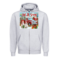 Heather Grey Let It Snow Tumbler Zipper Hoodie - FaDigitalArtStudio
