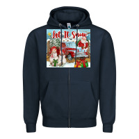 Navy Let It Snow Tumbler Zipper Hoodie - FaDigitalArtStudio