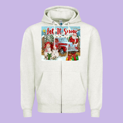 Let It Snow Tumbler Zipper Hoodie Designed By Fadigitalartstudio