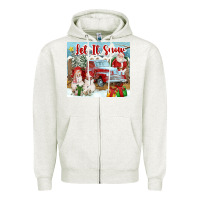Oatmeal Heather Let It Snow Tumbler Zipper Hoodie - FaDigitalArtStudio
