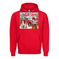 Red Let It Snow Tumbler Zipper Hoodie - FaDigitalArtStudio