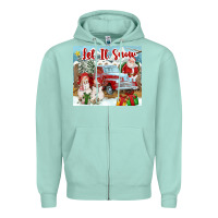 Seafoam Let It Snow Tumbler Zipper Hoodie - FaDigitalArtStudio