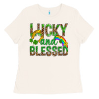 Bone Lucky And Blessed St Patricks Ladies Tee - BundleAndBundleShop
