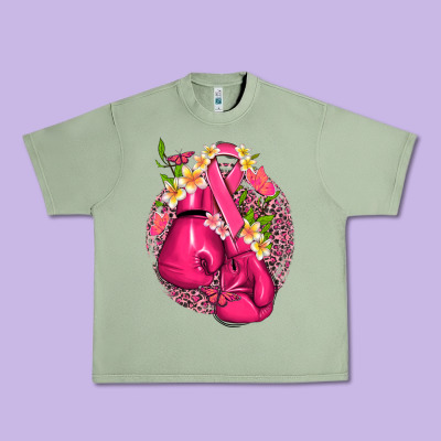 Cancer Boxing Gloves With Ribbon Urban Heavy Tee Designed By Nancycooperartshop