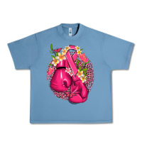 Pebble Blue cancer boxing gloves with ribbon Urban Heavy Tee - NancyCooperArtShop