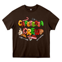 Chocolate Brown Christmas cafeteria crew Heavy Core Tee - MaliasSmallBusiness
