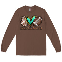 Chestnut Peace love football Long Sleeve Tee - HowdyJamesFarm