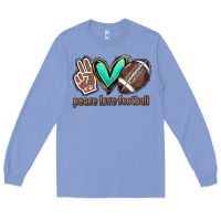 Colony Blue Peace love football Long Sleeve Tee - HowdyJamesFarm