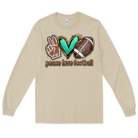 Mushroom Peace love football Long Sleeve Tee - HowdyJamesFarm
