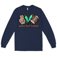 Navy Peace love football Long Sleeve Tee - HowdyJamesFarm