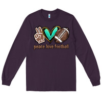 Plum Peace love football Long Sleeve Tee - HowdyJamesFarm