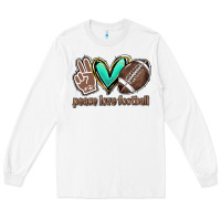 White Peace love football Long Sleeve Tee - HowdyJamesFarm