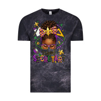 Cloud Black mardi gras school secretary afro messy bun Vintage Tee - texasbilliewilder