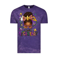 Cloud Purple mardi gras school secretary afro messy bun Vintage Tee - texasbilliewilder