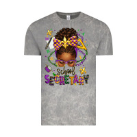 Cloud Rock mardi gras school secretary afro messy bun Vintage Tee - texasbilliewilder