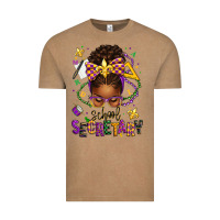 Vintage Coffee mardi gras school secretary afro messy bun Vintage Tee - texasbilliewilder