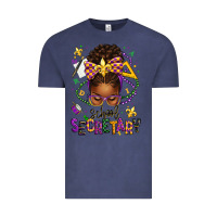 Vintage Denim mardi gras school secretary afro messy bun Vintage Tee - texasbilliewilder