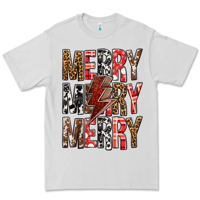 Merry Merry Merry Christmas Lightning Bolt Premium Tee by BundleAndBundleShop | Teevron