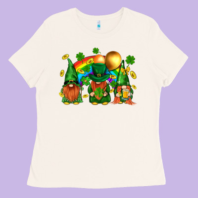 St. Patricks  Gnomies With Rainbow Ladies Tee Designed By Bundleandbundleshop