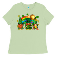 Matcha st. patricks  gnomies with rainbow Ladies Tee - BundleAndBundleShop