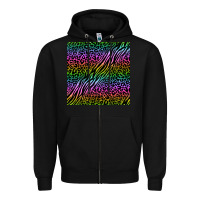 Black neon glitter safari seamless pattern Zipper Hoodie - BundleAndBundleShop